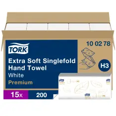 Tork Extra Soft Singlefold Håndklædeark H3 100278, 3000 ark - Tork