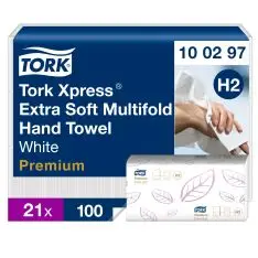 Tork Xpress Extra Multifold Håndklædeark H2 100297, Premium, 2-lags, 2100 Ark - Håndklædeark