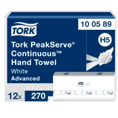 Tork PeakServe® Continuous™ Håndklædeark H5 100589, hvid, 3240 ark. - Papir