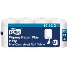 Tork Aftørringspapir Plus Mini M1 101221, Centerfeed, Hvid, 11 rl. - 