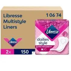 Libresse Multistyle Trusseindlæg Refill P3 10674, Til Tork Dispenser, Uden parfume, 2 x 150 stk. -