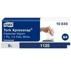 Tork Xpressnap® dispenserserviet N4 10840, Hvid 1-lags, 9000 stk. -