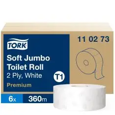 Tork Jumbo Toiletpapir T1 110273, Premium soft, 2-lags, 6 rl. - Papir