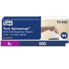 Tork Expressnap Dispenserserviet N4 15840, Premium hvid, 2-lags - Borddækning