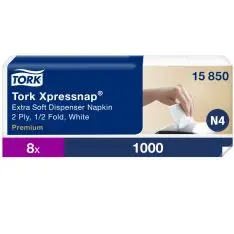 Tork Xpressnap® Extra Soft Serviet N4 15850, Premium 2-lags, 8000 stk./krt. - Borddækning