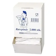 Rørepinde, Hvid plast, 11 cm, 2000 stk. - Engangskrus