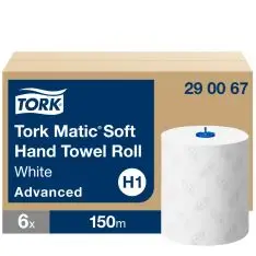 Tork Matic Håndklæderulle H1 290067, soft håndklædeark på rulle, 6 rl. - Papir