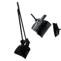 Fejesæt i Alu. med lukket beholder og kost, sort - Fejekoste og fejebakker