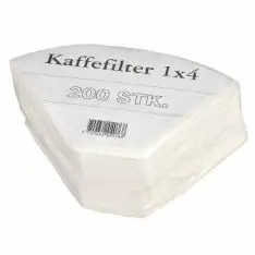 Kaffefilter, Hvid, Klorinfri, 1x4, 200 stk. - Forbrugsvarer