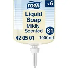 Tork Flydende Sæbe S1 420501, Mild Duft, 6 x 1000 ml. -