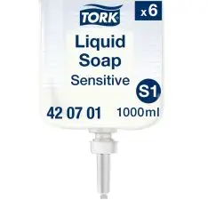 Tork Sensitive Håndsæbe S1 420701, uden parfume, 6 x 1000 ml. - Sæbe