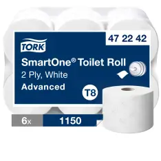 Tork SmartOne Toiletpapir T8 472242, 2-Lags, 6 x 1150 ark, 6 rl. - Papir