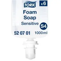 Tork Sensitiv Skumsæbe S4 520701, Parfumefri, Dermatologisk testet, 6 x 1000ml. - Sæbe