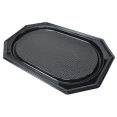 Cater-Line Fad 36x54 cm, stor, plast, PET, sort låg - 100 stk. - Engangsskåle & engangsbægre