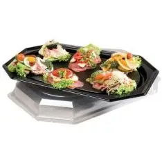 Cater-Line Plastlåg, 8-kant, L55xB37,5x6,3mm. Klar - 50 stk. - Engangsskåle & engangsbægre