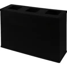 Eco Affaldsstation med 3 inderspande, sort, metal -