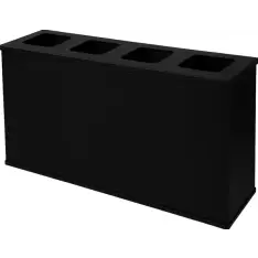 Eco Affaldsstation med 4 inderspande, sort, metal - Affaldsstativer
